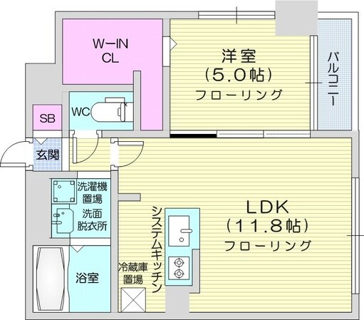 西線６条駅 徒歩4分 3階の物件間取画像